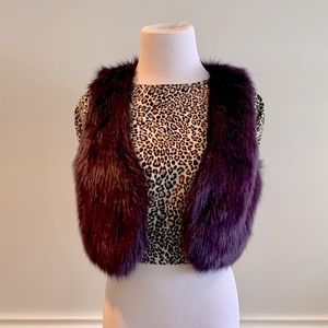 Eggplant faux fur statement vest